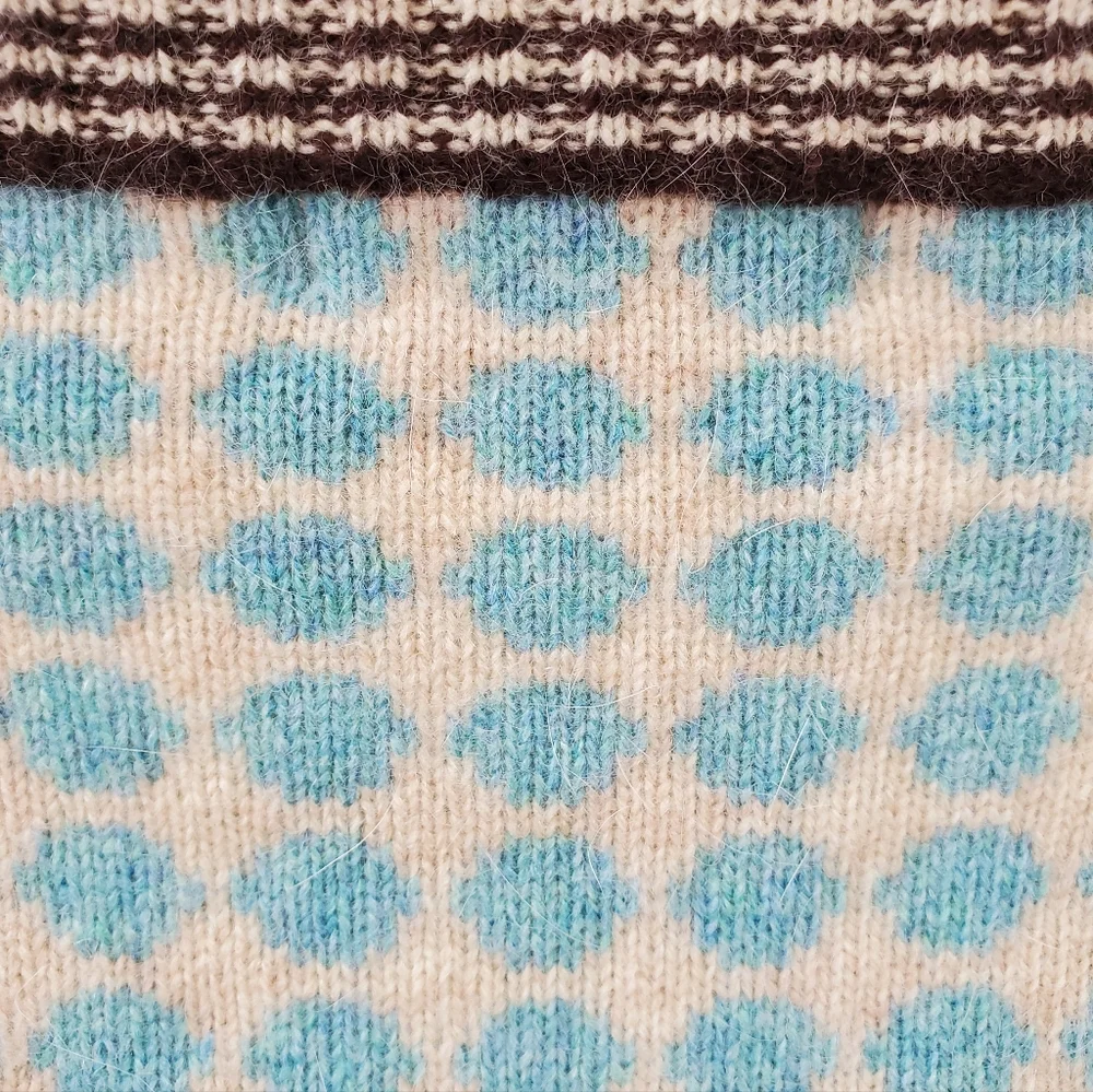 Orla Kiely Y2K Retro Polka Dot Lambswool Angora Cardigan - Picture 10 of 12